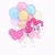 Size: 4000x4000 | Tagged: safe, artist:ztdlb, pinkie pie, earth pony, pony, g4, balloon, female, floating, grin, mare, simple background, smiling, solo, teeth, then watch her balloons lift her up to the sky, white background