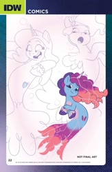 Size: 1300x2000 | Tagged: safe, idw, official comic, izzy moonbow, misty brightdawn, pipp petals, pegasus, seapony (g4), unicorn, g5, my little pony: set your sail, official, set your sail #1, spoiler:comic, spoiler:g5comic, bubble, cute, dorsal fin, female, fin, fin wings, fins, fish tail, flowing mane, flowing tail, happy, horn, jewelry, looking at you, mare, necklace, ocean, open mouth, open smile, rebirth misty, scales, seaponified, seapony izzy moonbow, seapony misty brightdawn, seapony pipp petals, simple background, smiling, smiling at you, species swap, spread wings, swimming, tail, underwater, unshorn fetlocks, water, white background, wings