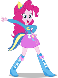 Size: 774x1032 | Tagged: safe, artist:kroylovefun22, pinkie pie, human, equestria girls, g4, my little pony equestria girls, helping twilight win the crown, pony ears, simple background, solo, tail, transparent background, wondercolts, wondercolts uniform