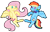 Size: 724x468 | Tagged: safe, artist:crystalizedjellyfish, fluttershy, rainbow dash, pegasus, pony, g4, duo, female, flying, mare, one eye closed, open mouth, simple background, transparent background, wings, wink