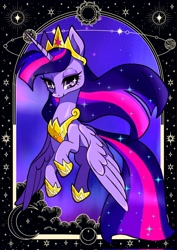 Size: 1450x2048 | Tagged: safe, alternate version, artist:stacy_165cut, twilight sparkle, alicorn, pony, g4, crown, female, hoof shoes, horseshoes, jewelry, lidded eyes, mare, peytral, regalia, smiling, solo, twilight sparkle (alicorn)