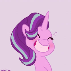 Size: 2480x2480 | Tagged: safe, artist:starburstuwu, starlight glimmer, pony, unicorn, g4, memnagerie, spoiler:memnagerie, ^^, big grin, cute, eyes closed, female, glimmerbetes, grin, mare, smiling, solo