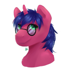 Size: 2300x2500 | Tagged: safe, artist:thefluffyvixen, oc, oc only, oc:narrator007, glasses, simple background, solo, transparent background
