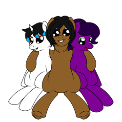 Size: 1500x1500 | Tagged: safe, artist:nazreen115, oc, oc only, oc:crystal (sch01), oc:doctor alex, oc:nazreen diamondback, earth pony, pegasus, pony, unicorn, 2024 community collab, derpibooru community collaboration, looking at you, simple background, transparent background