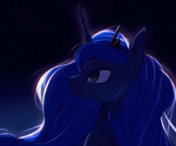 Size: 1210x1001 | Tagged: safe, artist:tttthunderbolt, princess luna, alicorn, pony, g4, night, solo