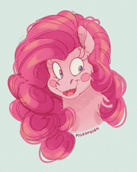 Size: 1003x1254 | Tagged: safe, artist:pigeorgien, pinkie pie, earth pony, g4, colored sketch, female, happy, long mane, mare, sketch, solo