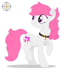 Size: 2500x2727 | Tagged: safe, artist:r4hucksakeh, oc, oc only, oc:cherry blossom, earth pony, pony, bell, bell collar, collar, female, mare, simple background, solo, transparent background