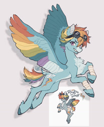 Size: 1098x1334 | Tagged: safe, artist:the_b0x_, rainbow dash, pegasus, pony, g4, colored wings, colored wingtips, female, flying, mare, wings