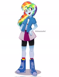 Size: 1575x2048 | Tagged: safe, artist:valeisaisabel1, rainbow dash, human, equestria girls, g4, clothes, equestria girls outfit, simple background, solo, white background