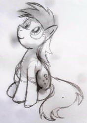 Size: 1627x2299 | Tagged: safe, artist:dhm, derpy hooves, pony, g4, monochrome, sketch, solo, traditional art