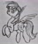 Size: 1573x1836 | Tagged: safe, artist:dhm, rainbow dash, pony, g4, monochrome, sketch, solo, traditional art