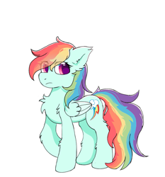 Size: 823x884 | Tagged: safe, artist:infinaitly, rainbow dash, pegasus, g4, backwards cutie mark, eyebrows, eyebrows visible through hair, simple background, solo, white background