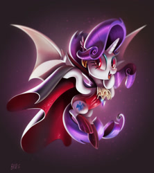 Size: 1920x2167 | Tagged: safe, artist:brdte, rarity, bat pony, pony, g4, bat ponified, cape, clothes, female, halloween, holiday, leotard, mare, open mouth, open smile, race swap, raribat, smiling, solo, spread wings, wings