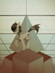 Size: 1141x1513 | Tagged: safe, artist:foxinshadow, oc, oc only, oc:somb, earth pony, pony, 2014, cube, cubes, geometry, male