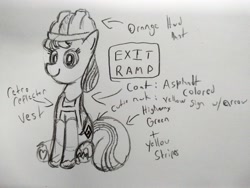 Size: 4160x3120 | Tagged: safe, artist:dhm, oc, oc:exit ramp, pony, monochrome, secret santa, sketch, solo, traditional art