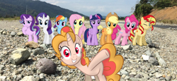 Size: 1748x806 | Tagged: safe, applejack, fluttershy, pinkie pie, rainbow dash, rarity, starlight glimmer, sunset shimmer, twilight sparkle, oc, oc:pizza pie, alicorn, earth pony, pegasus, pony, unicorn, fanfic:full friendship's magic, g4, mane six, pizza pie, twilight sparkle (alicorn)