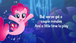 Size: 1920x1080 | Tagged: safe, pinkie pie, princess skystar, earth pony, seapony (g4), g4, my little pony: the movie, animated, bubble, coral, cute, diapinkes, dorsal fin, female, fin, fin wings, fins, fish tail, flower, flower in hair, flowing mane, jewelry, lyric video, lyrics, mare, necklace, ocean, one small thing, open mouth, open smile, pearl necklace, scales, seaponified, seapony pinkie pie, seaquestria, seaweed, smiling, song, sound, species swap, swimming, tail, text, underwater, water, webm, wings, youtube