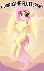 Size: 2560x4096 | Tagged: safe, artist:kebchach, fluttershy, pegasus, pony, semi-anthro, art pack:welcum to birthday artpack, comic:hurricane sluttershy, g4, hurricane fluttershy, arm hooves, blushing, chest fluff, cute, female, flying, goggles, goggles on head, heart, heart eyes, high res, human shoulders, looking at you, mare, missing cutie mark, shyabetes, smiling, smiling at you, solo, spread wings, text, wingding eyes, wings
