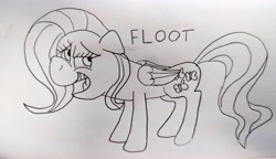 Size: 4096x2353 | Tagged: safe, artist:dhm, fluttershy, pony, g4, cursed image, monochrome, sketch, solo, traditional art