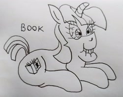 Size: 3433x2686 | Tagged: safe, artist:dhm, twilight sparkle, pony, g4, cursed image, high res, monochrome, sketch, solo, traditional art