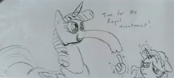 Size: 3602x1621 | Tagged: safe, artist:dhm, twilight sparkle, oc, alicorn, pony, g4, gross, monochrome, nose picking, sketch, snoot, snout, speech, talking, traditional art, twilight sparkle (alicorn)
