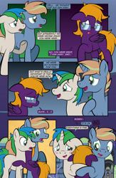 Size: 1920x2948 | Tagged: safe, artist:alexdti, oc, oc:brainstorm (alexdti), oc:purple creativity, oc:star logic, pegasus, pony, unicorn, comic:quest for friendship retold, blushing, female, glasses, male, mare, sobbing, stallion