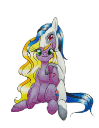 Size: 989x1280 | Tagged: safe, artist:mintytreble, oc, oc only, oc:lagart, oc:minty treble, earth pony, pony, 2024 community collab, derpibooru community collaboration, belly, duo, simple background, transparent background
