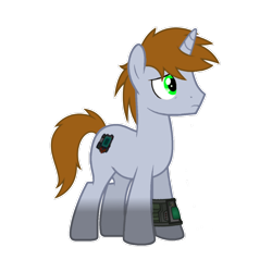 Size: 2560x2560 | Tagged: safe, artist:ramixe dash, oc, oc only, oc:littlepip, pony, unicorn, fallout equestria, littledust, male, rule 63, simple background, solo, stallion, transparent background