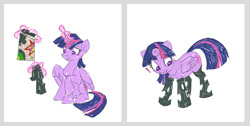 Size: 1490x748 | Tagged: safe, artist:gor1ck, twilight sparkle, alicorn, changeling, pony, g4, clothes, cute, exclamation point, holes, imminent transformation, levitation, magic, marker drawing, socks, solo, surprised, telekinesis, traditional art, twilight sparkle (alicorn)