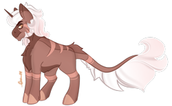 Size: 1984x1234 | Tagged: safe, artist:trashpanda czar, oc, oc only, oc:alexander williams, unicorn, body markings, chest fluff, cloven hooves, concave belly, ear fluff, horn, long tail, male, sideburns, simple background, solo, stallion, tail, transparent background