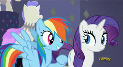 Size: 1284x703 | Tagged: safe, screencap, rainbow dash, rarity, pony, g4, cute, dashabetes