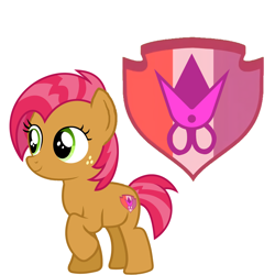 Size: 1664x1667 | Tagged: artist needed, safe, alternate version, edit, babs seed, earth pony, pony, g4, alternate cutie mark, cutie mark crusaders, female, filly, foal, simple background, solo, the cmc's cutie marks, white background