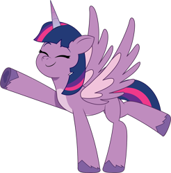 Size: 1380x1400 | Tagged: safe, artist:prixy05, twilight sparkle, alicorn, pony, g4, g5, my little pony: tell your tale, female, g4 to g5, generation leap, mare, simple background, solo, spread wings, transparent background, twilight sparkle (alicorn), vector, wings