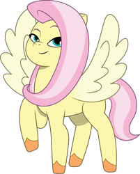 Size: 893x1108 | Tagged: safe, artist:prixy05, fluttershy, pegasus, pony, g4, g5, my little pony: tell your tale, female, g4 to g5, generation leap, mare, simple background, solo, spread wings, transparent background, vector, wings