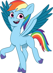 Size: 922x1271 | Tagged: safe, artist:prixy05, rainbow dash, pegasus, pony, g4, g5, my little pony: tell your tale, concave belly, female, g4 to g5, generation leap, mare, simple background, slender, solo, spread wings, thin, transparent background, vector, wings