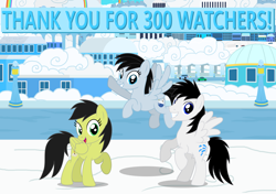 Size: 8000x5637 | Tagged: safe, artist:creedyboy124, oc, oc:chloe park, oc:sadie park, oc:shane park, pegasus, g4, female, male, mare, stallion, thank you, trio