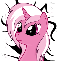 Size: 2549x2761 | Tagged: safe, artist:forsakensharikan, oc, oc only, oc:raspberry, pony, unicorn, g4, bust, female, horn, mare, portrait, simple background, smiling, solo, transparent background, unicorn oc