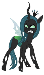 Size: 2187x3666 | Tagged: safe, artist:kokorokinda, queen chrysalis, changeling, changeling queen, g4, g5, my little pony: tell your tale, angry, cute, cutealis, female, g4 to g5, generation leap, high res, simple background, solo, white background, wings