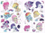 Size: 1554x1146 | Tagged: safe, applejack, fluttershy, pinkie pie, rainbow dash, rarity, twilight sparkle, alicorn, earth pony, pegasus, pony, unicorn, g4, g4.5, my little pony: pony life, official, 2d, bolt, chibi, cloud, constellation, cute, eyes closed, flying, gemstones, happy, heart, looking at you, looking away, merchandise, moon, one eye closed, open mouth, pastel, planet, rainbow, raised hoof, smiling, smiling at you, stars, sticker, tattoo, wink, winking at you