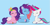 Size: 2701x1351 | Tagged: safe, artist:prixy05, misty brightdawn, pipp petals, zipp storm, pegasus, pony, unicorn, g5, my little pony: tell your tale, adorapipp, adorazipp, behaving like a cat, blue background, cute, eyes closed, female, lying down, mare, mistybetes, ponyloaf, prone, rebirth misty, show accurate, simple background, trio, trio female