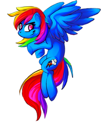 Size: 652x778 | Tagged: safe, artist:magictrip, rainbow dash, pegasus, pony, g4, female, flying, looking at you, mare, simple background, smiling, smirk, solo, transparent background