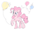 Size: 674x586 | Tagged: safe, artist:queenrosedust, pinkie pie, earth pony, pony, g4, balloon, simple background, solo, that pony sure does love balloons, white background