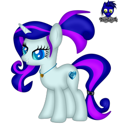 Size: 3840x4154 | Tagged: safe, artist:damlanil, oc, oc:ariana mazing, pony, unicorn, g4, bow, collar, commission, eyeshadow, female, happy, horn, latex, looking at you, makeup, mare, show accurate, simple background, smiling, solo, standing, transparent background, vector