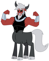 Size: 3066x3822 | Tagged: safe, artist:mlgtrap, lord tirek, centaur, taur, g4, antagonist, cloven hooves, human face, male, nose piercing, piercing, simple background, solo, transparent background, vector, white hair