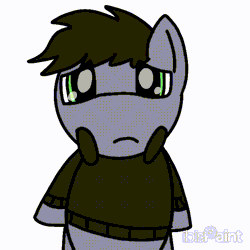 Size: 640x640 | Tagged: safe, artist:foxfer64_yt, oc, oc only, oc:razor uniboop, pegasus, pony, animated, bipedal, hug, hug request, photo, simple background, smiling, solo, tail, tail wag, white background