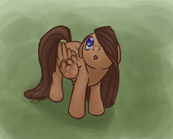 Size: 750x600 | Tagged: safe, artist:creepyfantasies, oc, oc only, pegasus, pony, :o, floppy ears, hair over one eye, long mane, looking up, open mouth, solo, standing
