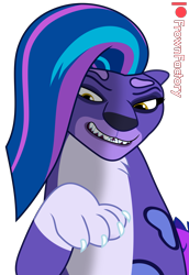 Size: 2209x3213 | Tagged: safe, artist:frownfactory, allura, aq bars, big cat, leopard, snow leopard, g5, my little pony: make your mark, my little pony: make your mark chapter 6, secrets of starlight, spoiler:g5, spoiler:my little pony: make your mark, spoiler:my little pony: make your mark chapter 6, spoiler:mymc06e04, fangs, female, simple background, transparent background, vector