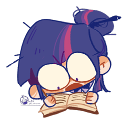 Size: 1762x1725 | Tagged: safe, artist:cloverieee, sci-twi, twilight sparkle, human, g4, book, humanized, open mouth, reading, simple background, solo, transparent background, wide eyes