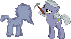 Size: 5486x3000 | Tagged: safe, artist:cloudy glow, limestone pie, earth pony, pony, g4, hearthbreakers, female, hammer, mare, pickaxe, rock, simple background, solo, transparent background, vector