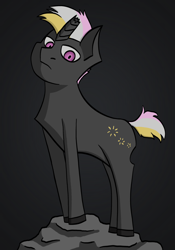 Size: 1668x2388 | Tagged: safe, artist:theedgyduck, oc, oc only, oc:disappearing sparkle, pony, unicorn, broken horn, horn, male, simple background, stallion, unicorn oc